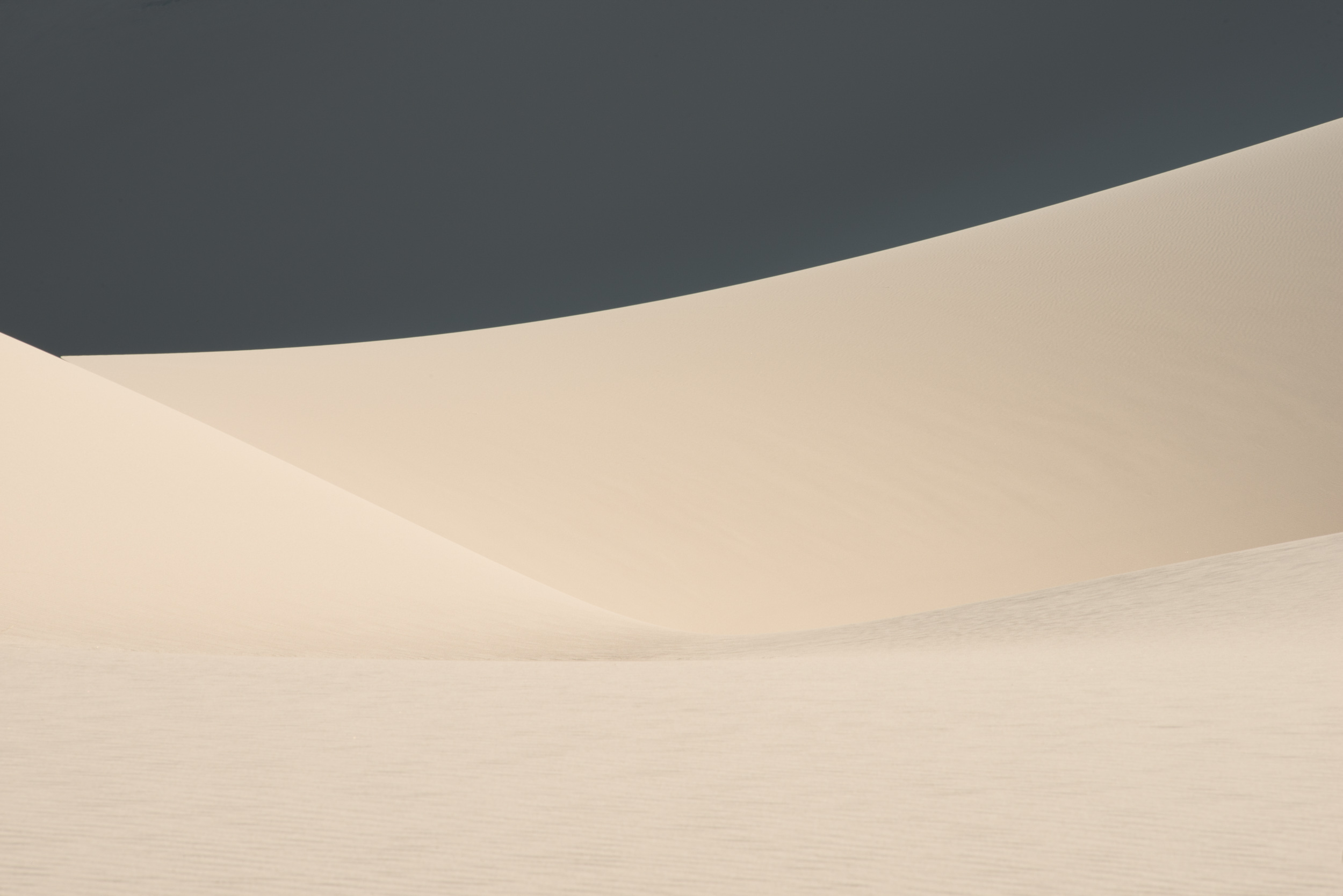 Abstract series on light, shadow and lines on the Eureka Dunes in Death Valley National Park.
